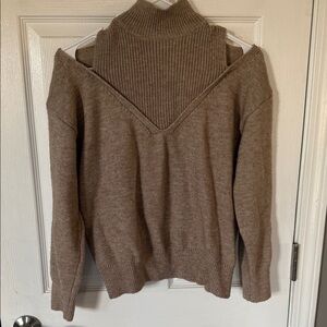 SHEIN Brown Off-the-Shoulder Sweater